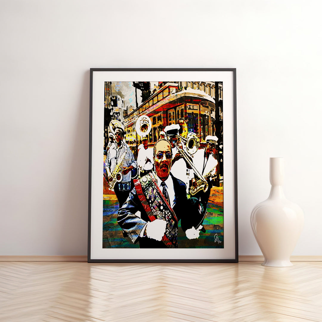 Algiers Brass Band New Orleans Wall Art Canvas Print Matted