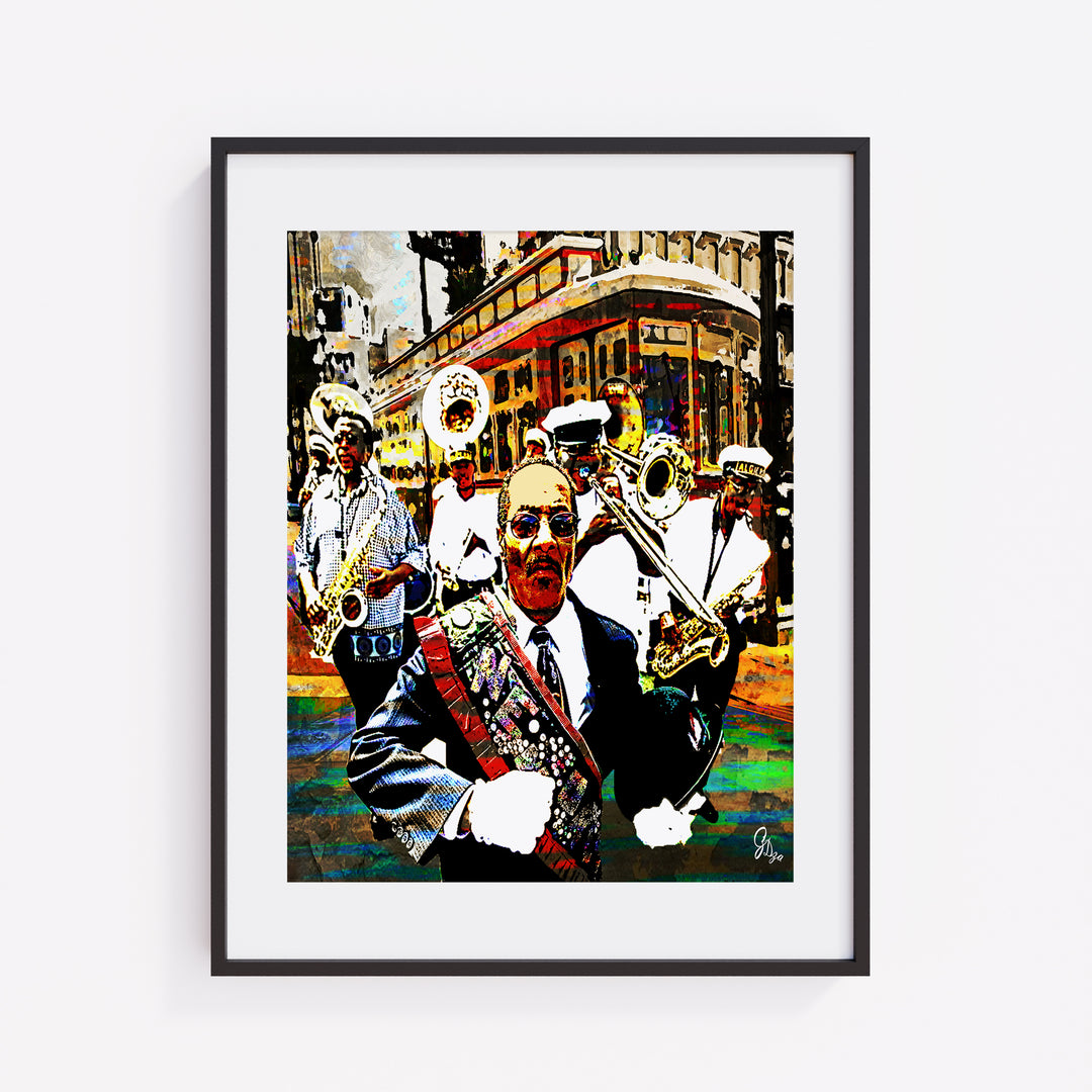 Algiers Brass Band New Orleans Wall Art Canvas Print Front View