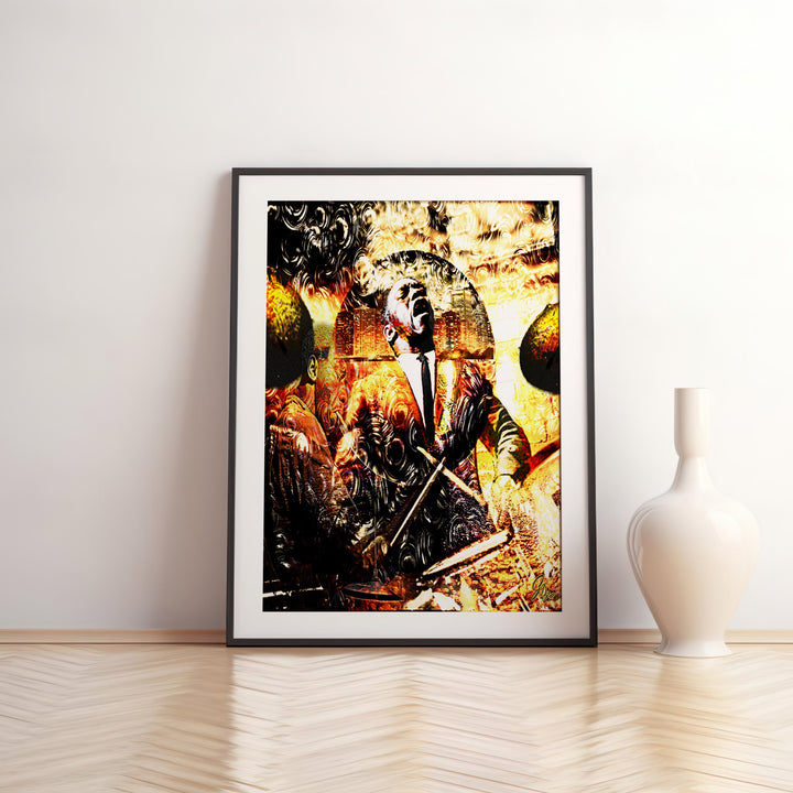 Art Blakey Music Wall Art Canvas Print Front View Matted