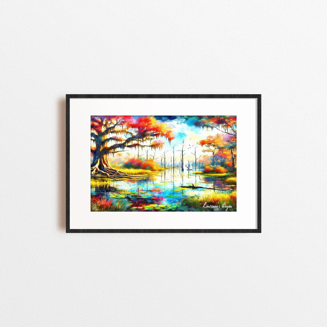 Autumn Bayou Nature Wall Art Canvas Print Front View