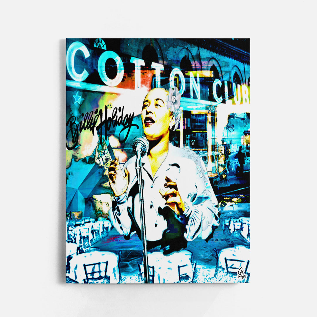 Billie Holiday Music Wall Art Canvas Print Front View Wrapped