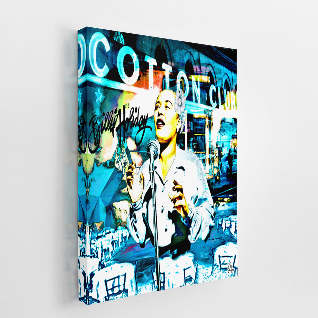 Billie Holiday Music Wall Art Canvas Print Side View Wrapped