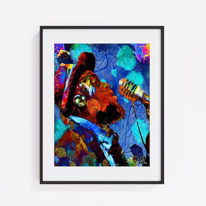 Blues in the Garden Music Wall Art Canvas Print Front View