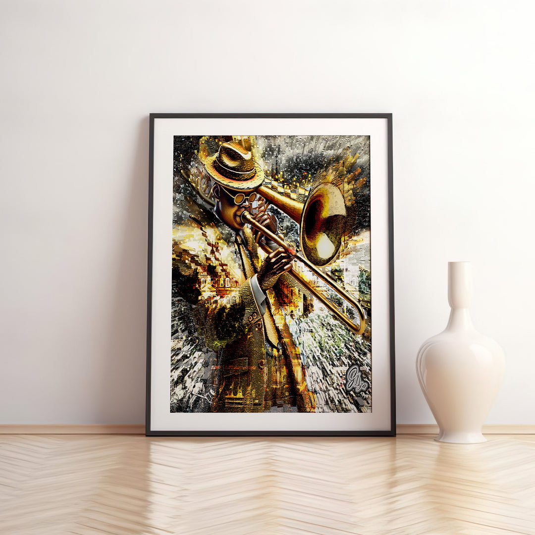 Brass-A-Holic Music Wall Art Canvas Print Front View Matted
