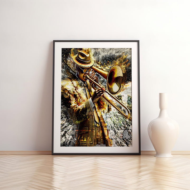 Brass-A-Holic Music Wall Art Canvas Print Front View Matted