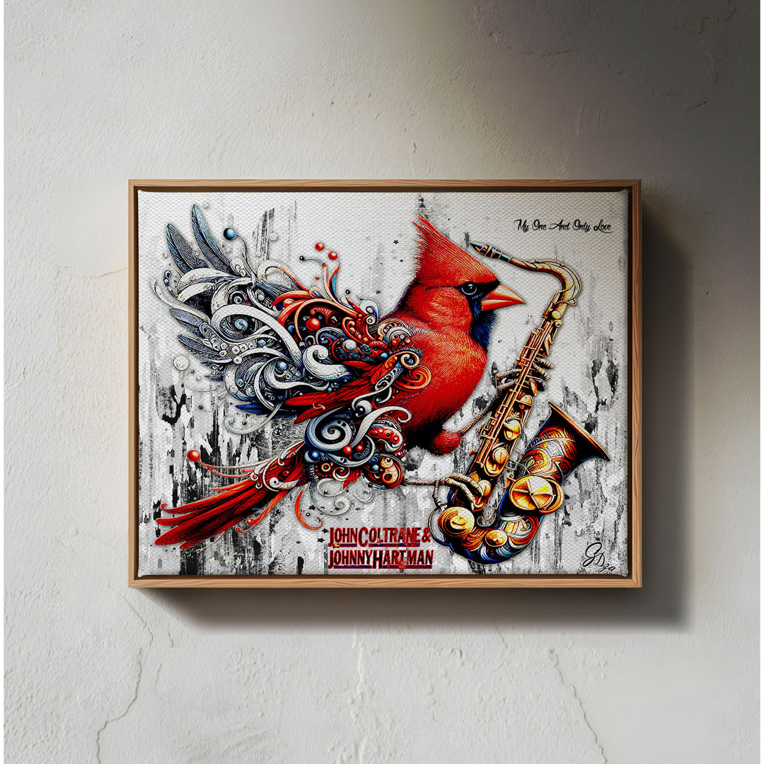 Coltrane and Hartman Music Wall Art Canvas Print Front View Floating Frame
