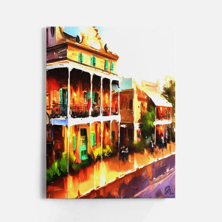 Decatur Street New Orleans Wall Art Canvas Print Front View Wrapped