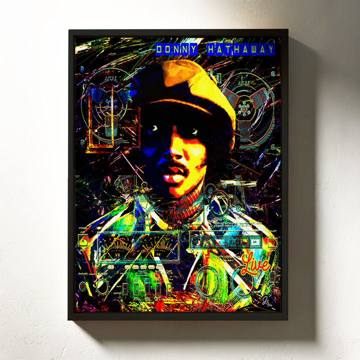 Donny Hathaway Music Wall Art Canvas Print Front View Floating Frame