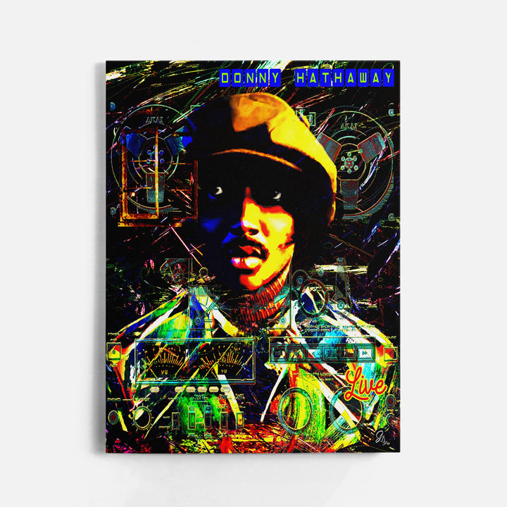 Donny Hathaway Music Wall Art Canvas Print Front View Wrapped