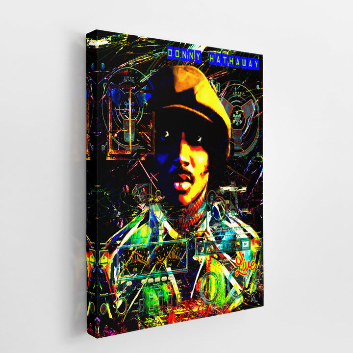 Donny Hathaway Music Wall Art Canvas Print Side View Wrapped