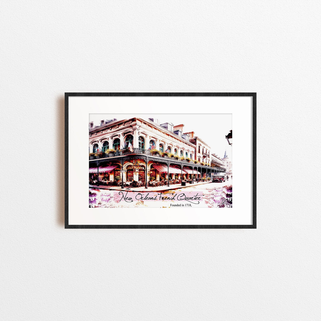 Founded in 1718 Series 1 New Orleans Wall Art Canvas Print Front View