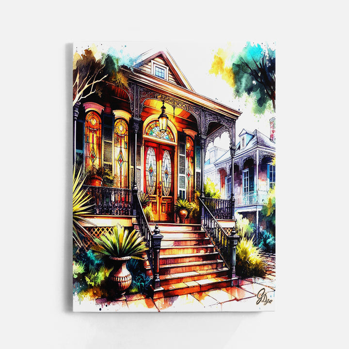 Garden District New Orleans Wall Art Canvas Print Front View Wrapped