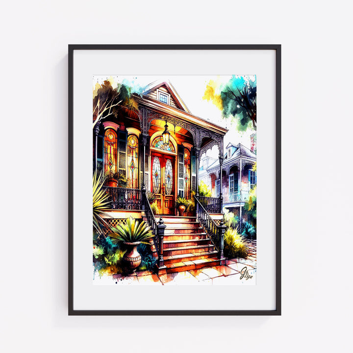Garden District New Orleans Wall Art Canvas Print Front View