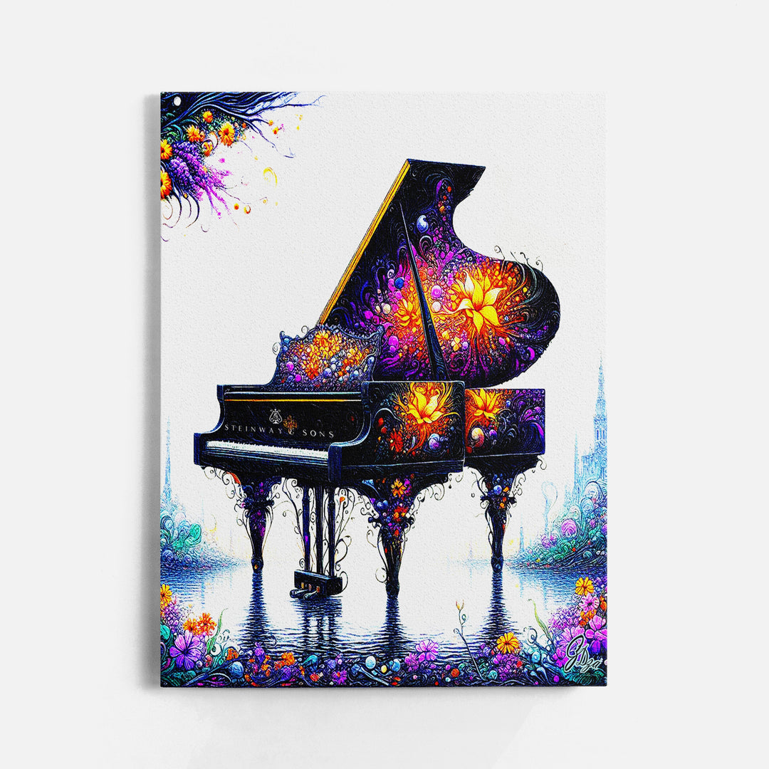 Garden Hall Piano Music Wall Art Canvas Print Front View Wrapped
