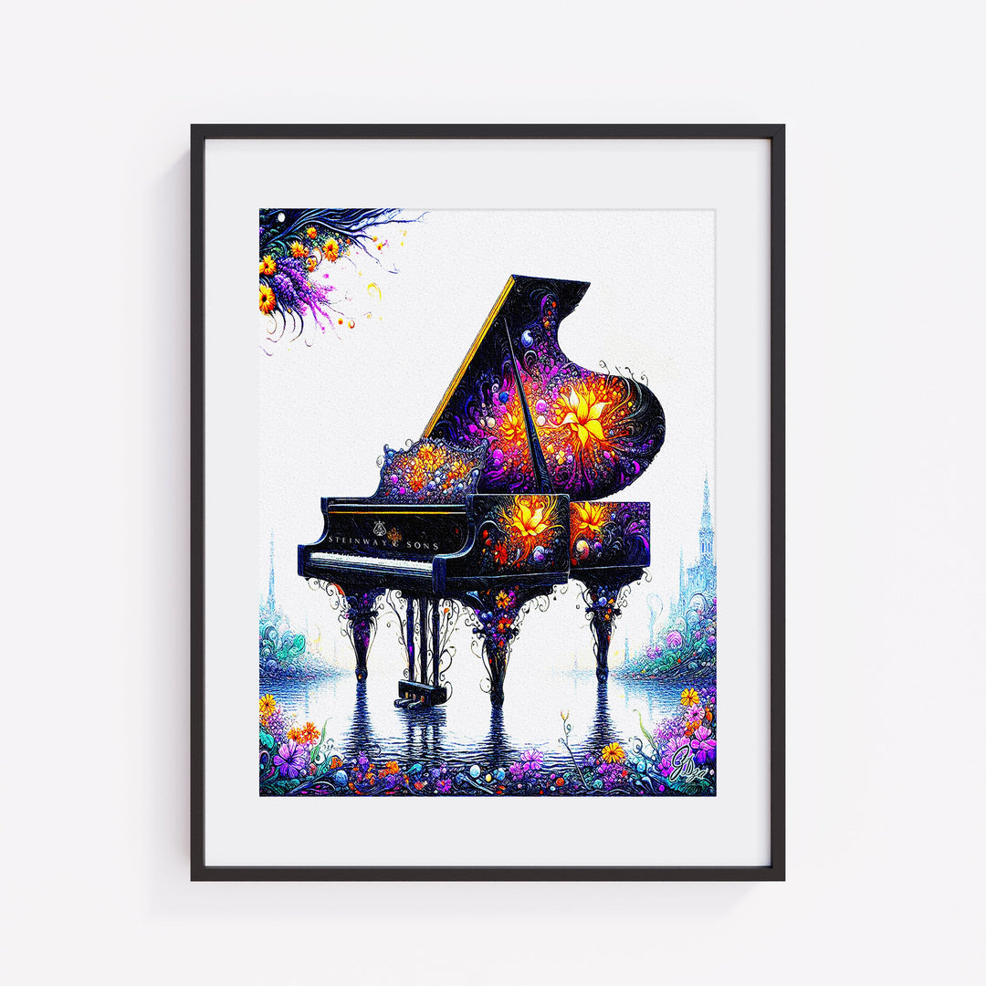 Garden Hall Piano Music Wall Art Canvas Print Front View