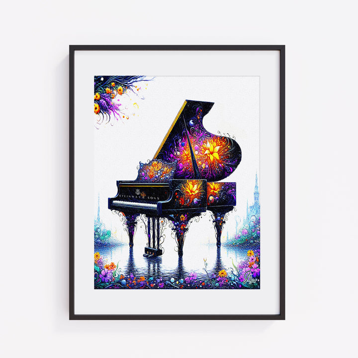 Garden Hall Piano Music Wall Art Canvas Print Front View