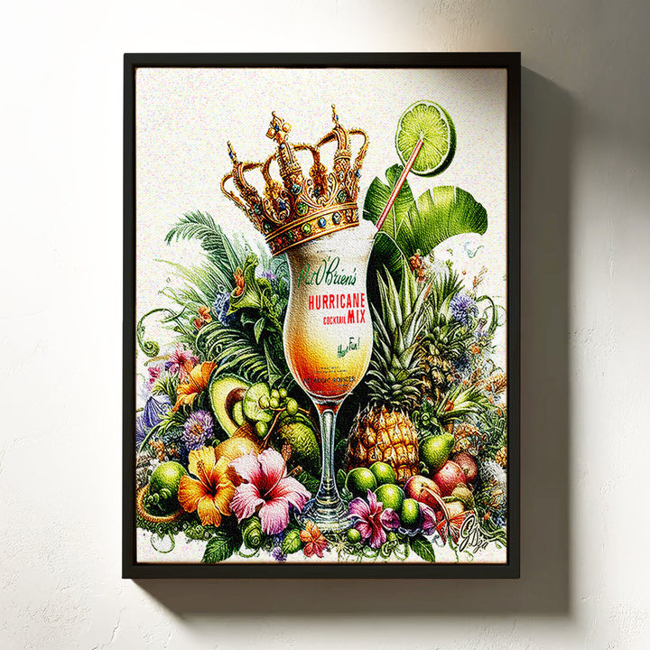 Hurricane Mix Drink Kitchen Wall Art Canvas Print Front View Floating Frame