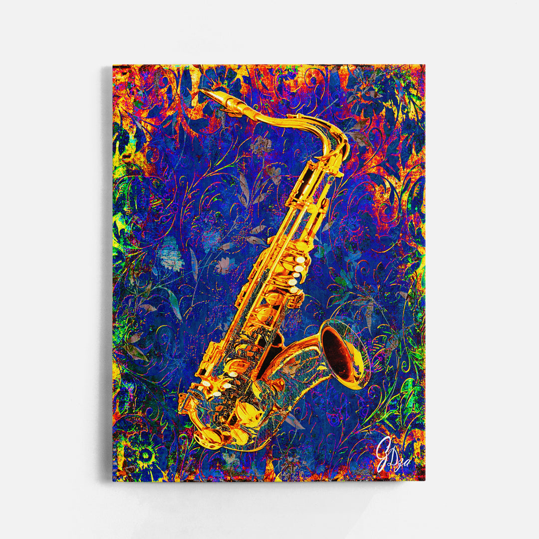 Jay's Saxophone Music Wall Art Canvas Print Front View Wrapped