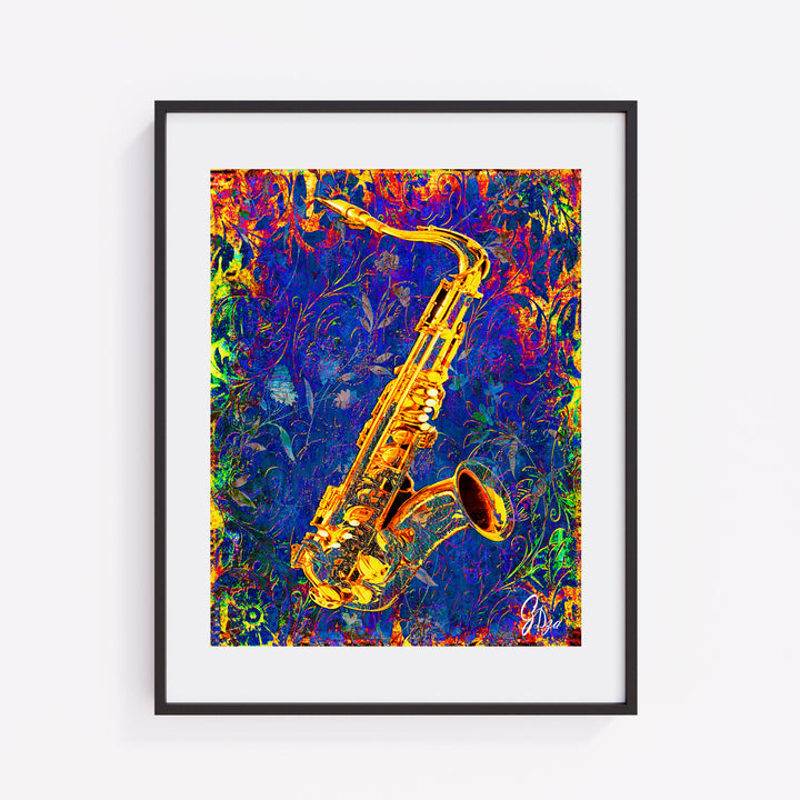 Jay's Saxophone Music Wall Art Canvas Print Front View