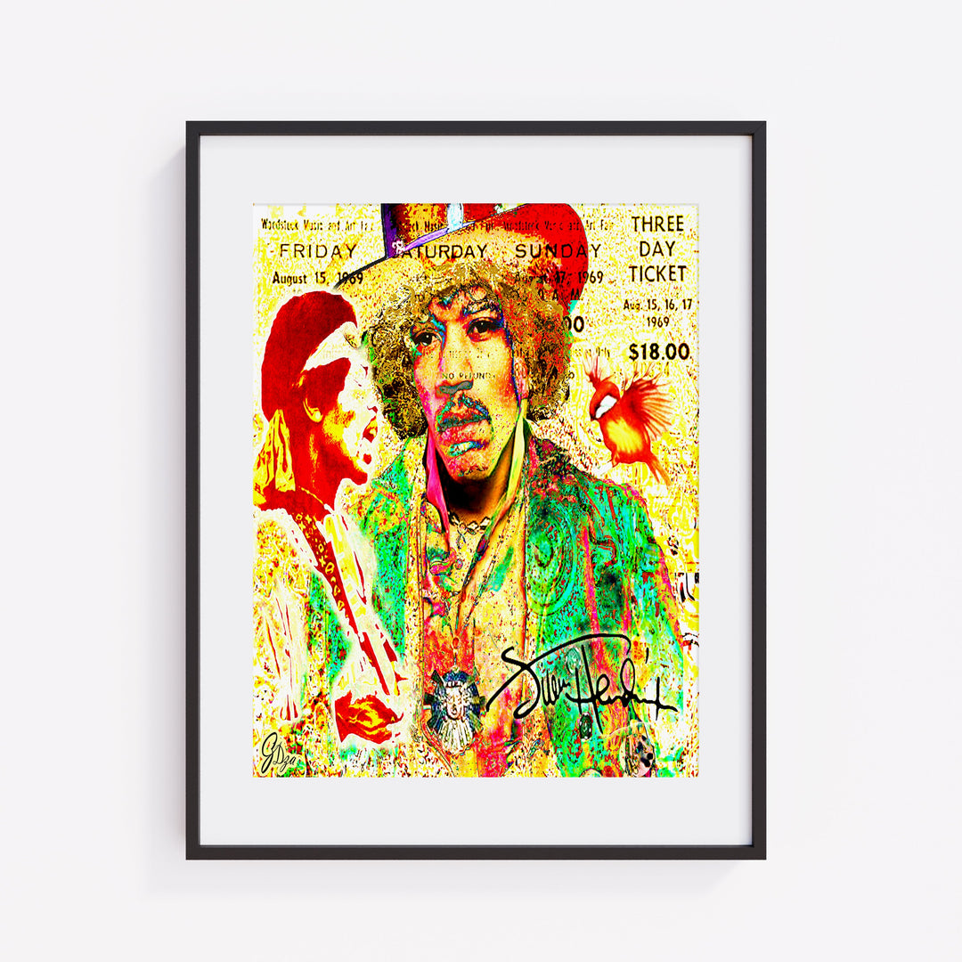 Jimi Hendrix Music Wall Art Canvas Print Front View