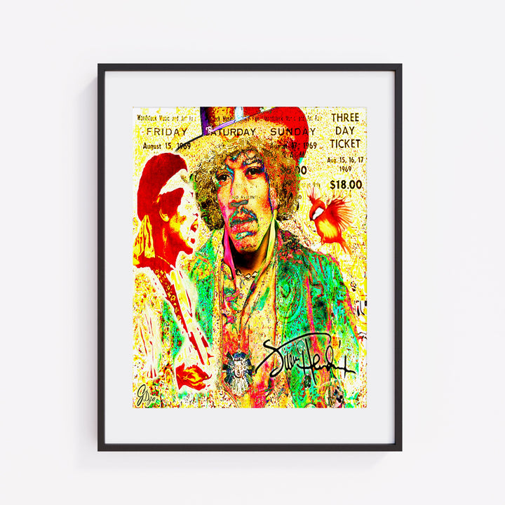 Jimi Hendrix Music Wall Art Canvas Print Front View
