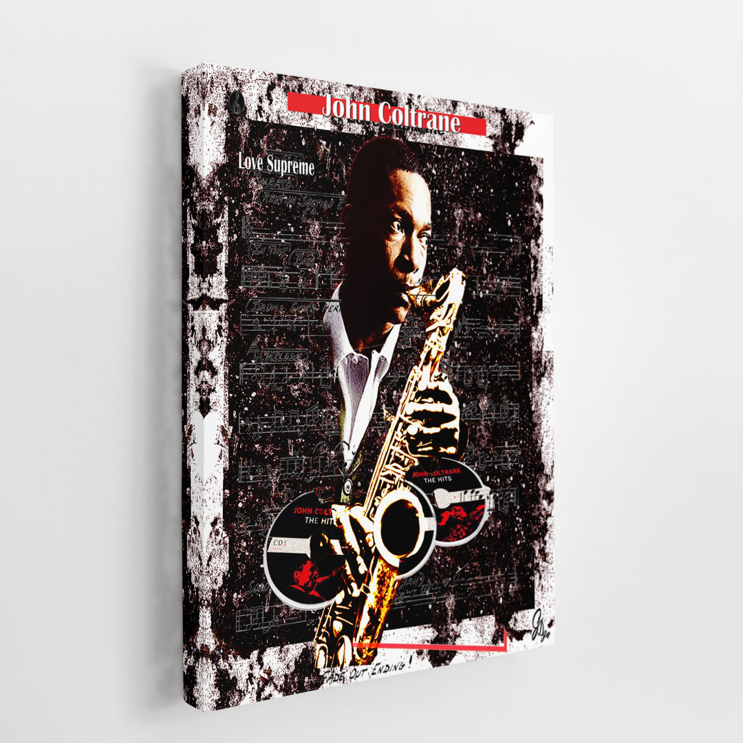 John Coltrane Music Wall Art Canvas Print Side View Wrapped