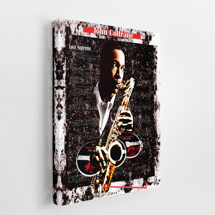John Coltrane Music Wall Art Canvas Print Side View Wrapped