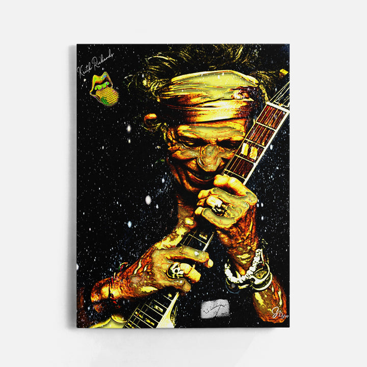 Keith Richards Music Wall Art Canvas Print Front View Wrapped