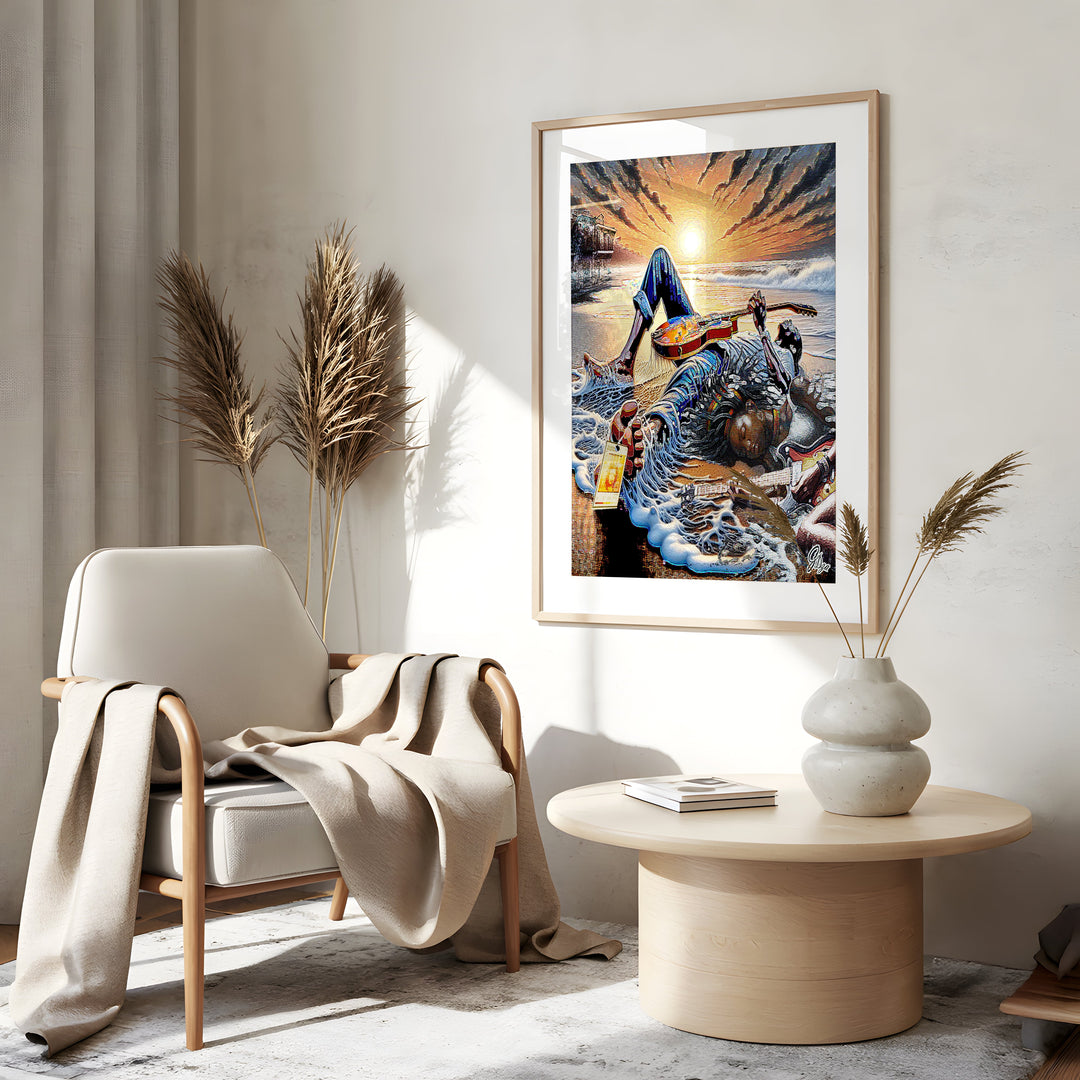 Killing Me Softly Music Wall Art Canvas Print Side View Gold Frame