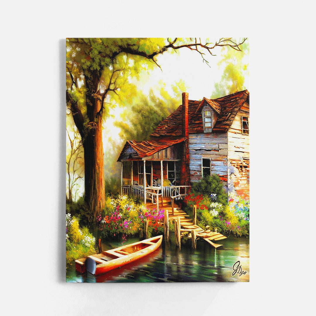 Life in the Louisiana Bayou Wall Art Canvas Print Front View Wrapped