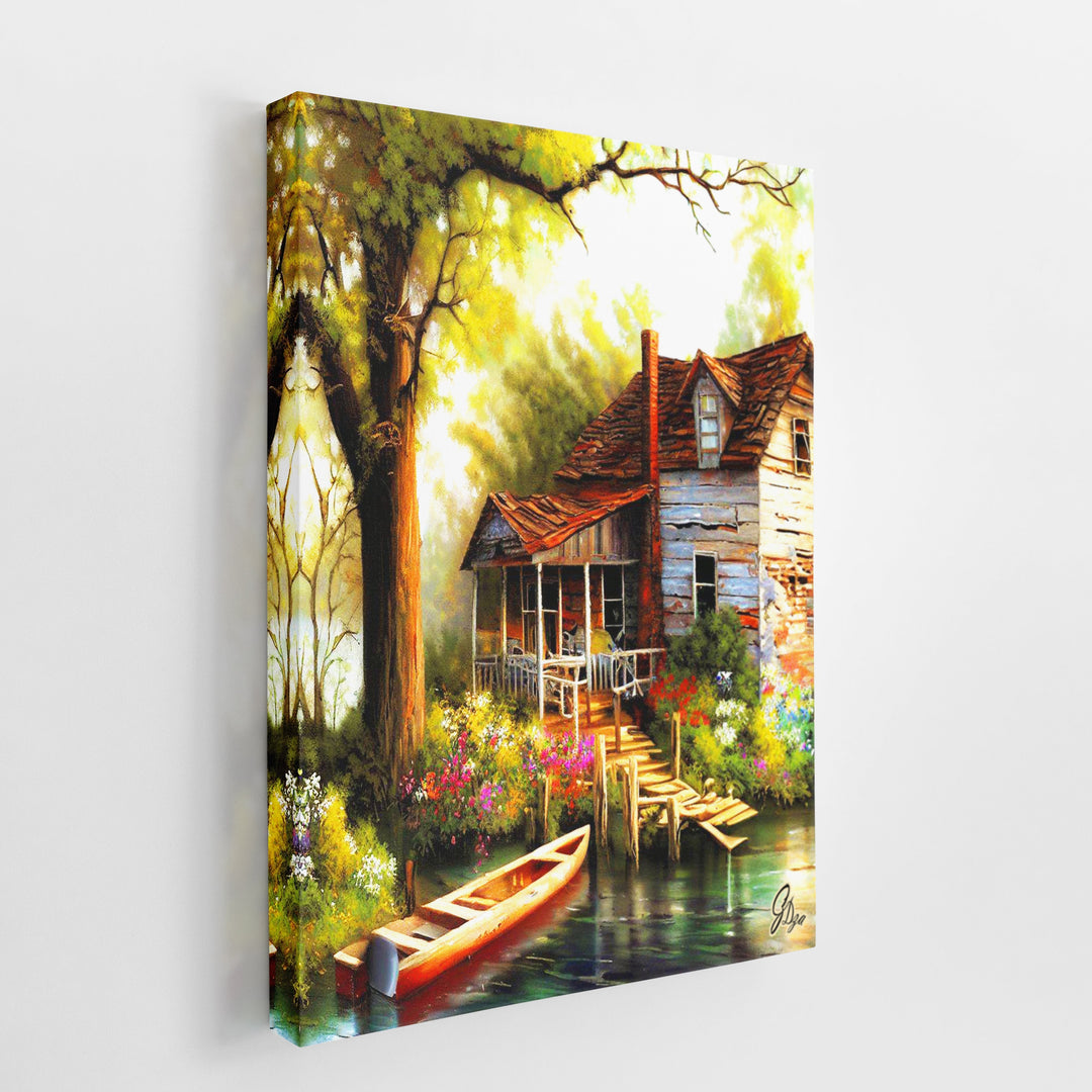 Life in the Louisiana Bayou Wall Art Canvas Print Side View Wrapped