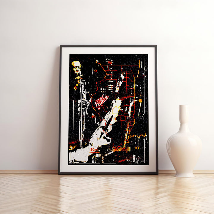 Miles Davis Music Wall Art Canvas Print Front View Matted