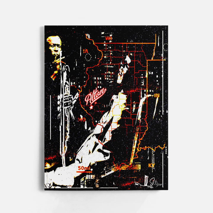 Miles Davis Music Wall Art Canvas Print Front View Wrapped