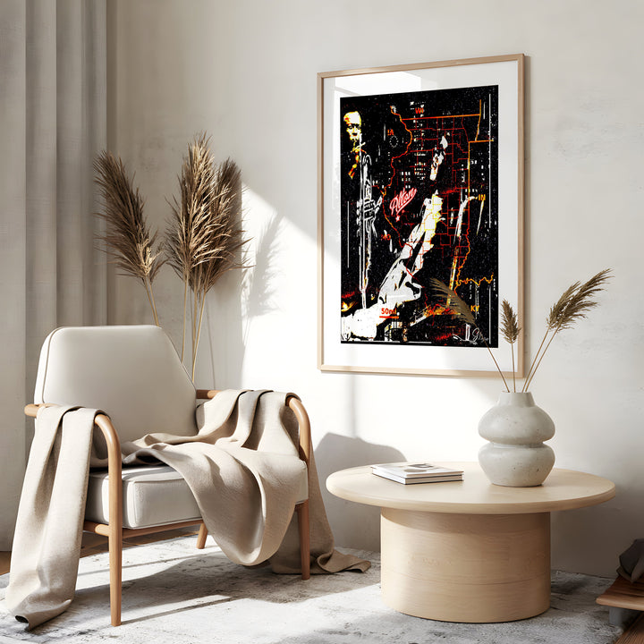 Miles Davis Music Wall Art Canvas Print Side View Gold Frame