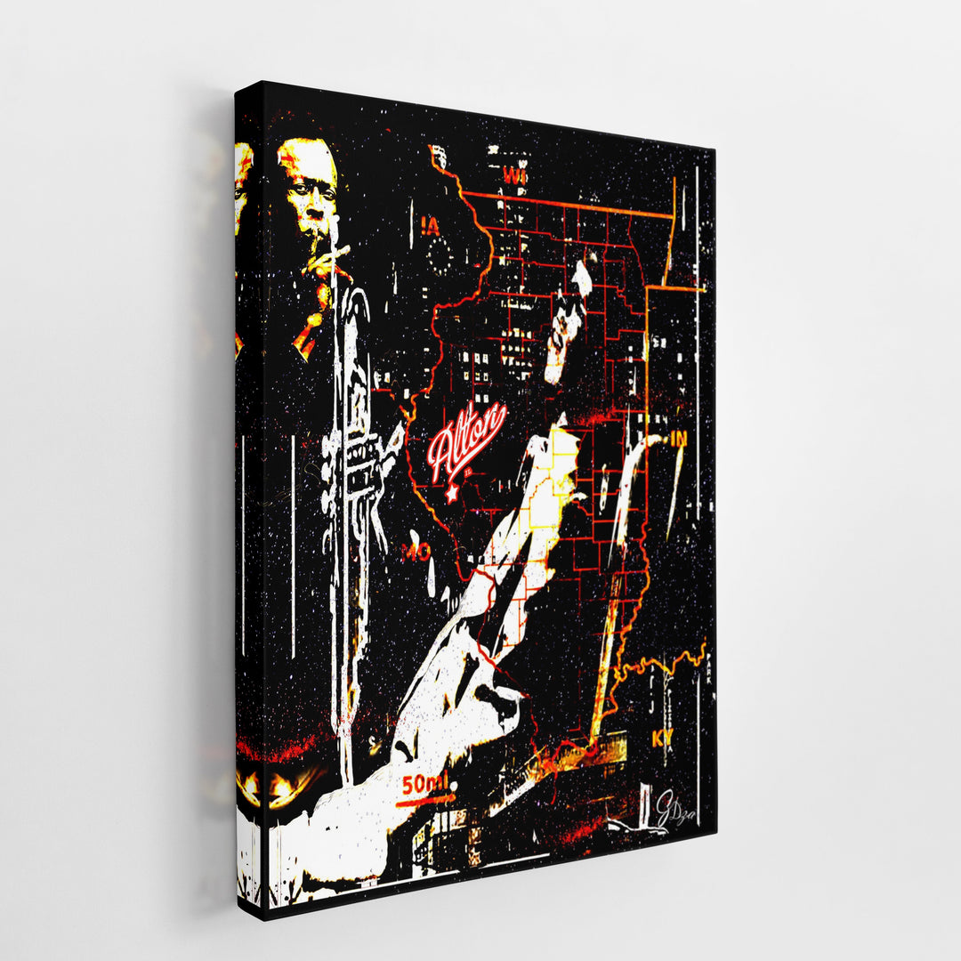 Miles Davis Music Wall Art Canvas Print Side View Wrapped
