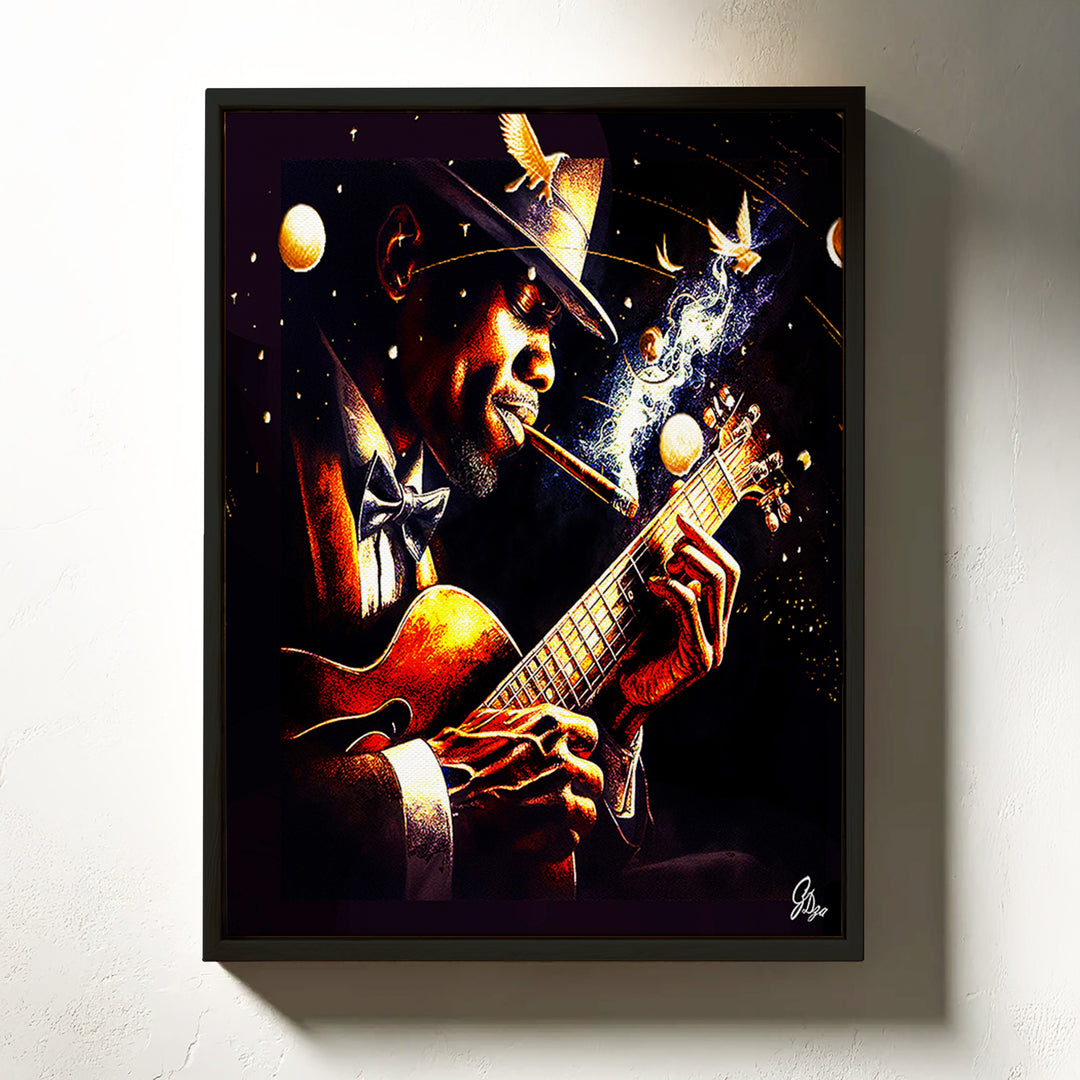 Norman Brown Music Wall Art Canvas Print Front View Floating Frame
