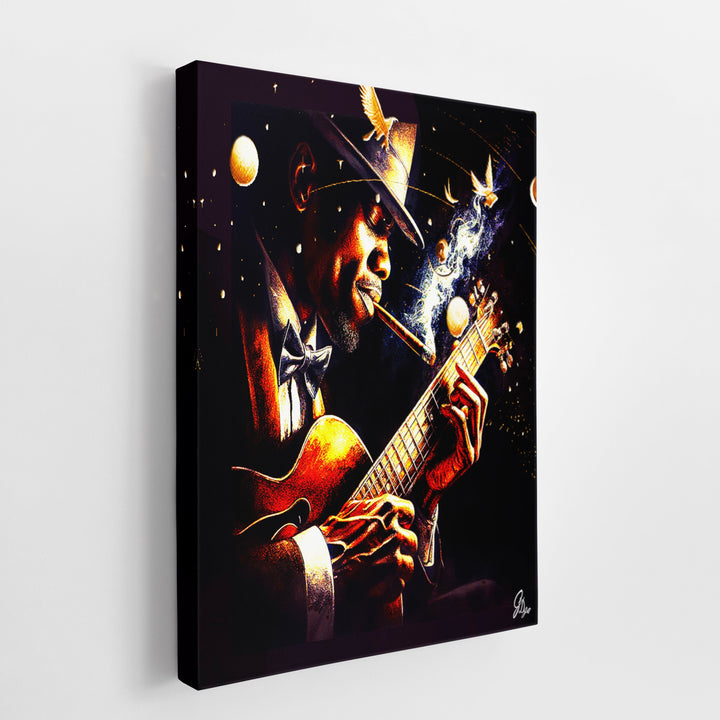 Norman Brown Music Wall Art Canvas Print Side View Wrapped