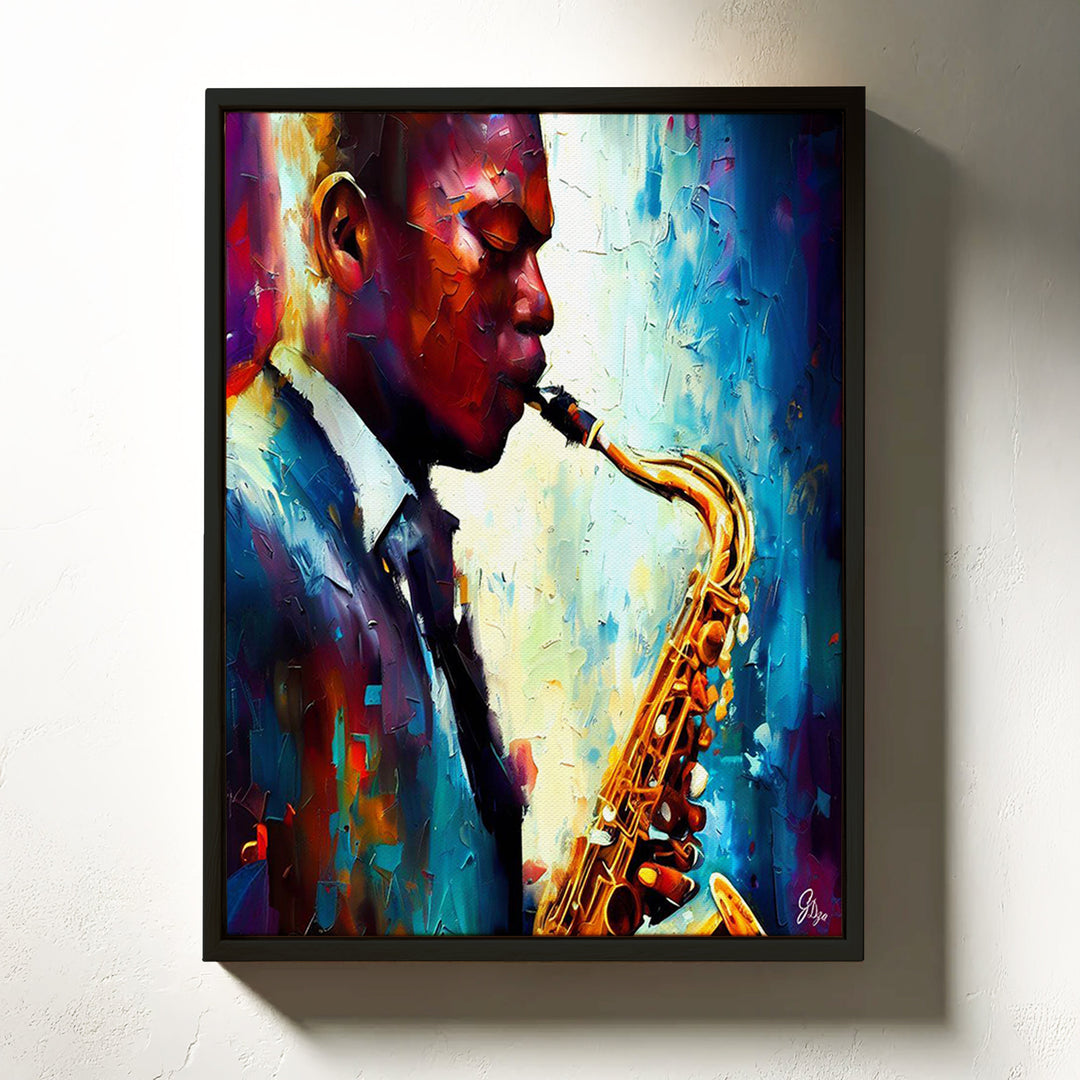 Ornette Coleman Music Wall Art Canvas Print Front View Floating Frame