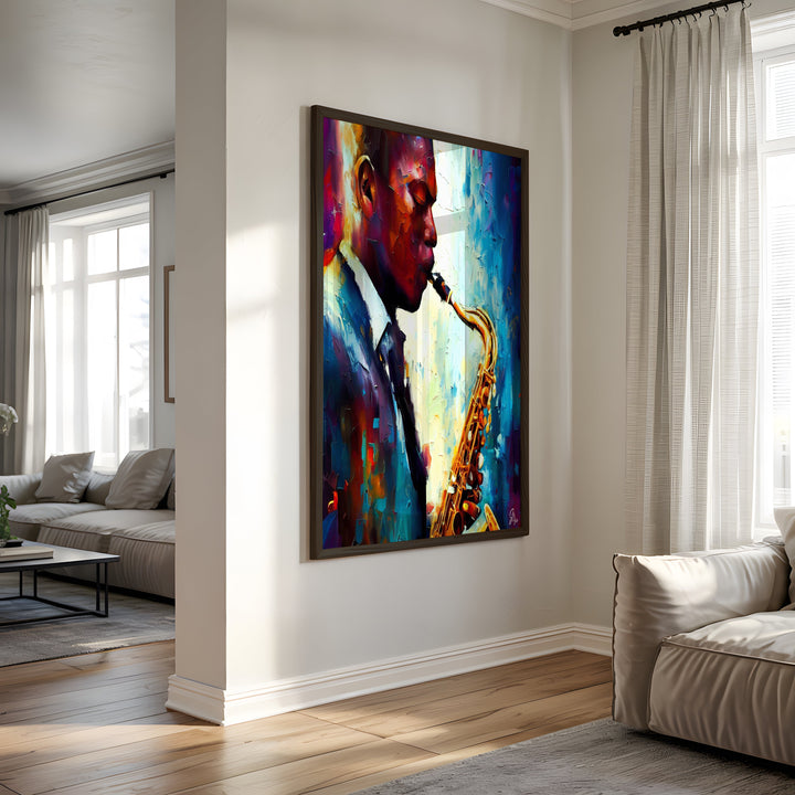 Ornette Coleman Music Wall Art Canvas Print Side View Black Frame