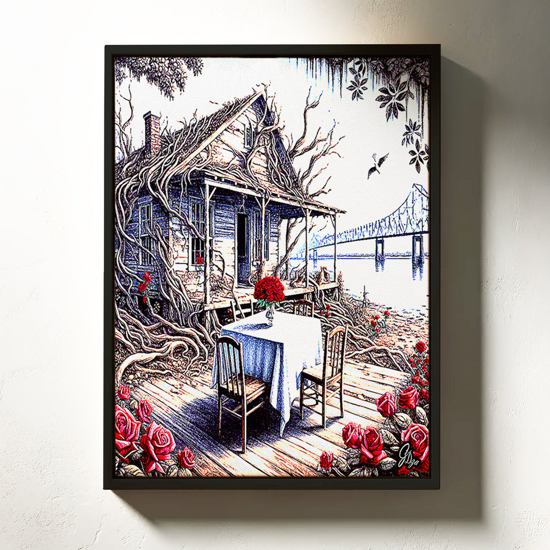 Pointe Coupee Landscape Wall Art Canvas Print Front View Floating Frame