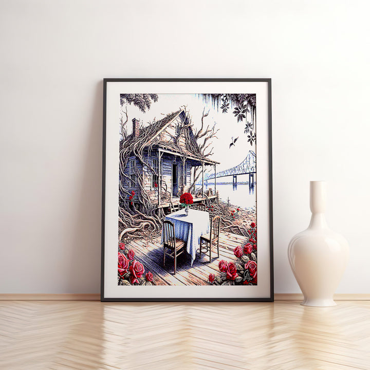 Pointe Coupee Landscape Wall Art Canvas Print Front View Matted