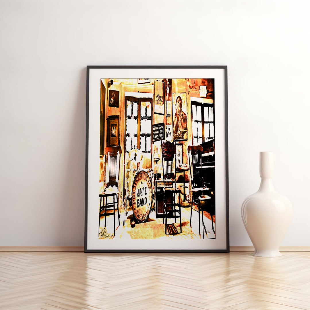 Preservation Hall Series 1 New Orleans Wall Art Canvas Print Front View Matted