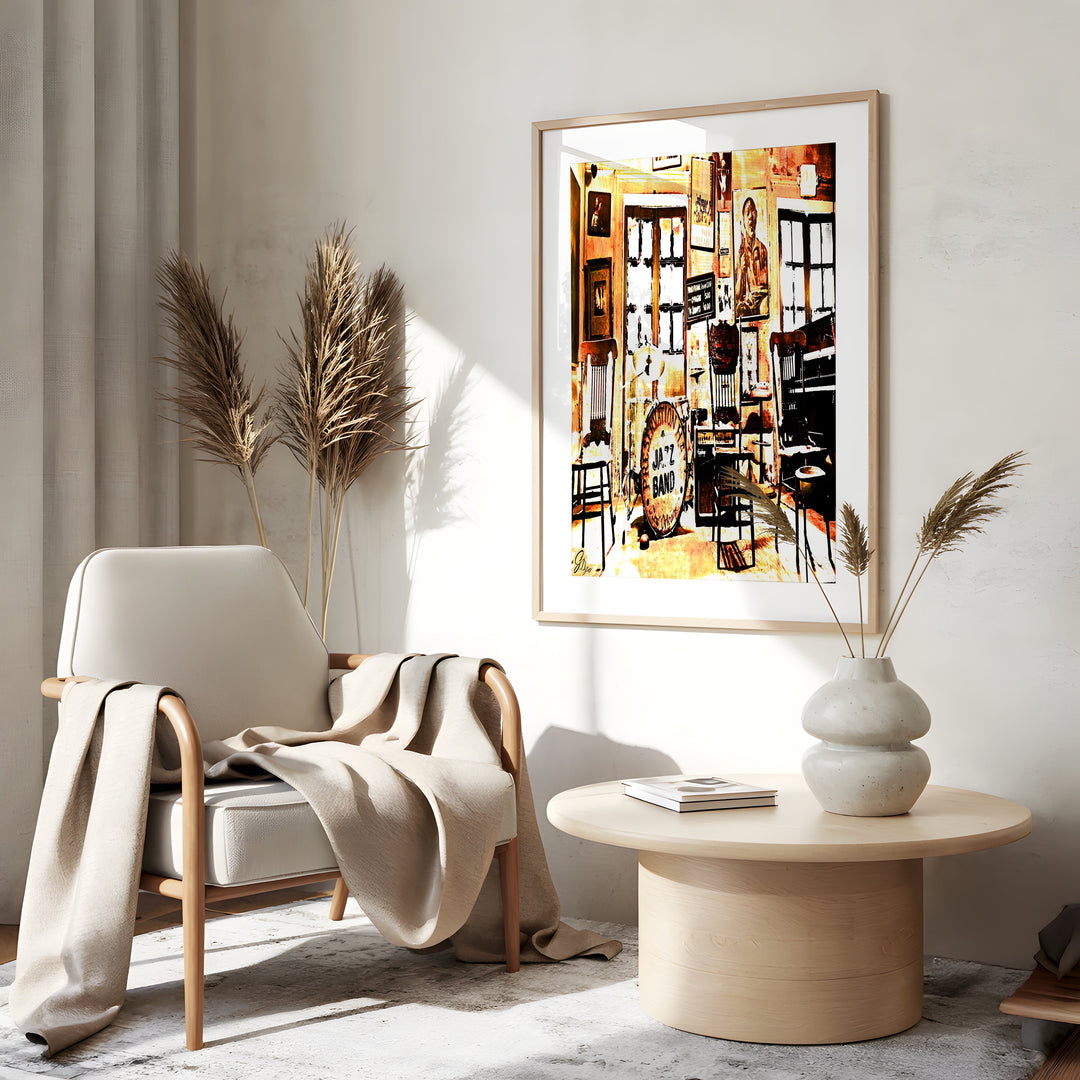 Preservation Hall Series 1 New Orleans Wall Art Canvas Side Front View Gold Frame