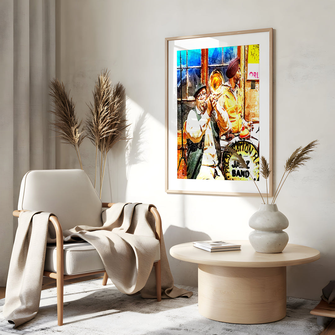 Preservation Hall Series 2 New Orleans Wall Art Canvas Print Front View Gold Frame