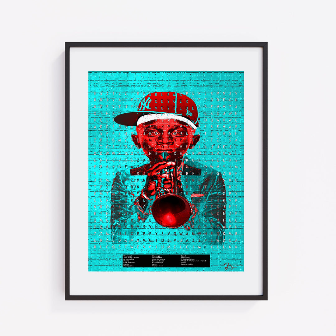 Puzzle on the Trumpet Music Wall Art Canvas Print Front View
