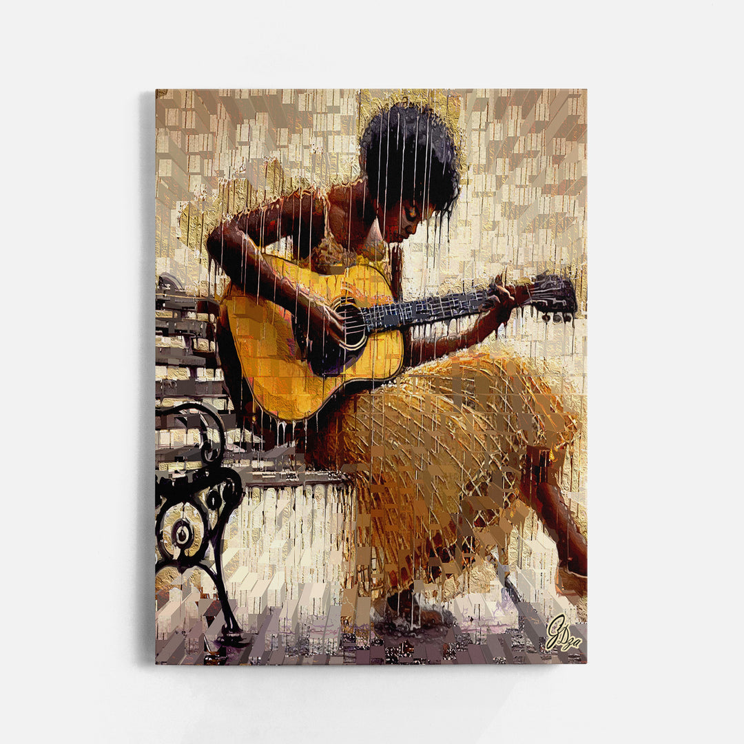 Rainy Day and Sunny Music Wall Art Canvas Print Front View Wrapped