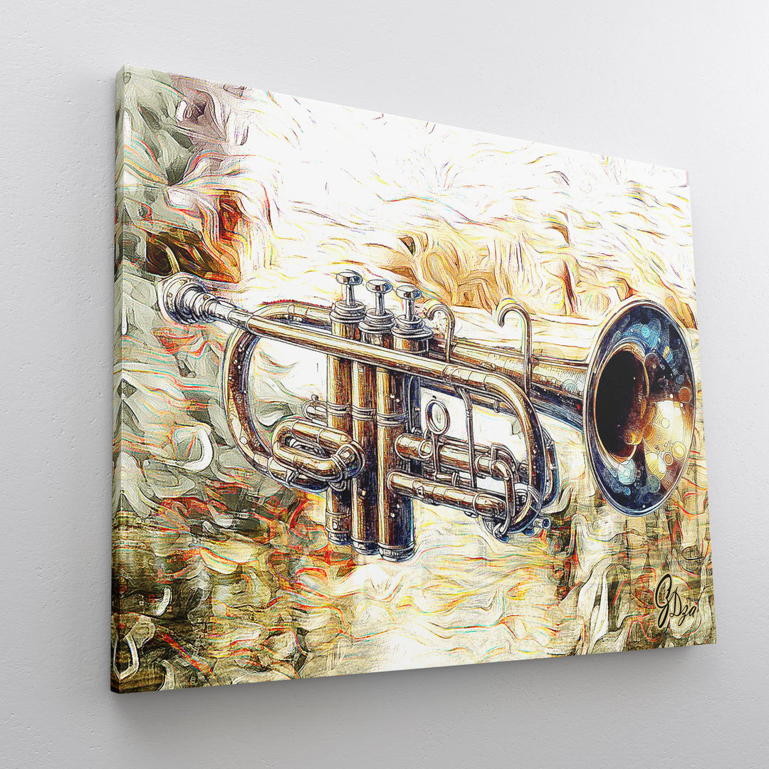 Silk Trumpet Music Wall Art Canvas Print Front View Wrapped