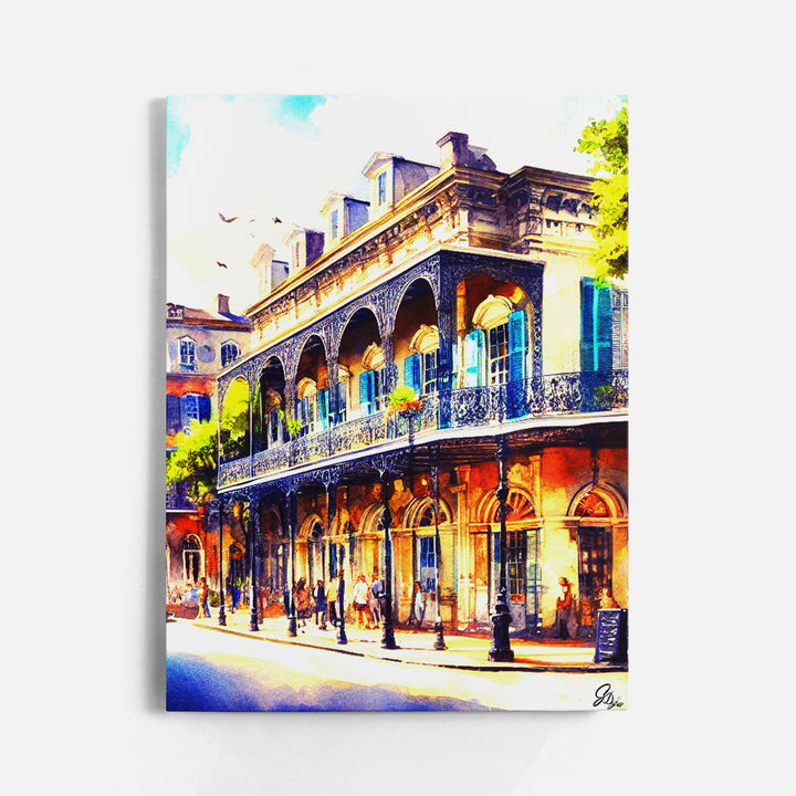 St. Charles Street New Orleans Wall Art Canvas Print Front View Wrapped
