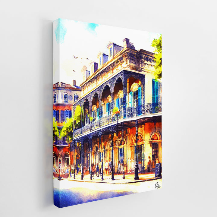 St. Charles Street New Orleans Wall Art Canvas Print Side View Wrapped