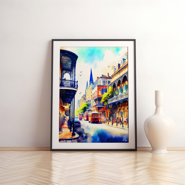 St. Charles Way New Orleans Wall Art Front View Matted